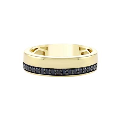Men's Black Diamond Ring in 10K Yellow Gold (1/4 ct. tw.)