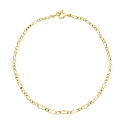Figaro Anklet in 14K Yellow Gold, 9”