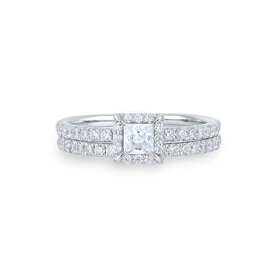 1 ct. tw. Diamond Princess-Cut Engagement Set in 14K White Gold