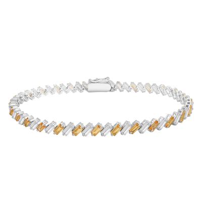 Citrine and Lab-Created White Sapphire Bracelet in Sterling Silver