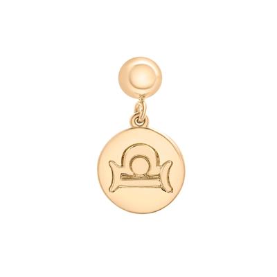 Libra Zodiac Disc Bead Charm in Vermeil