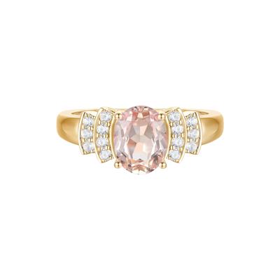 Morganite and Diamond Ring in 14K Yellow Gold (1/5 ct. tw.)