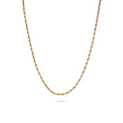 Solid Glitter Rope Chain in 14K Yellow Gold, 2.15MM, 24”