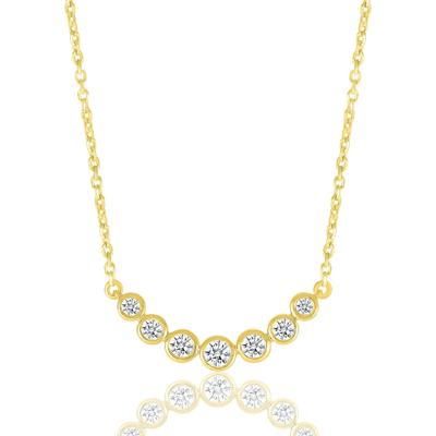 Diamond Bezel Smile Necklace in 10K Yellow Gold (1/4 ct. tw.)