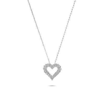 1 1/4 ct. tw. Lab Grown Diamond Heart Pendant in 14K White Gold