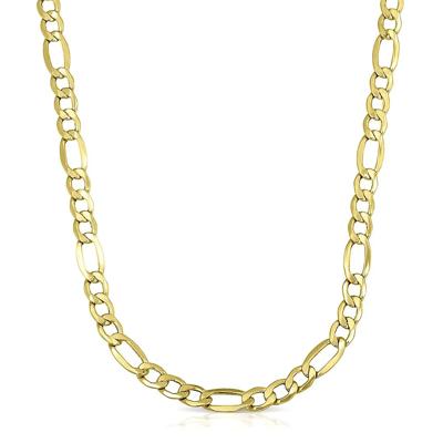 Polished Figaro Chain in 14K Yellow Gold, 22"