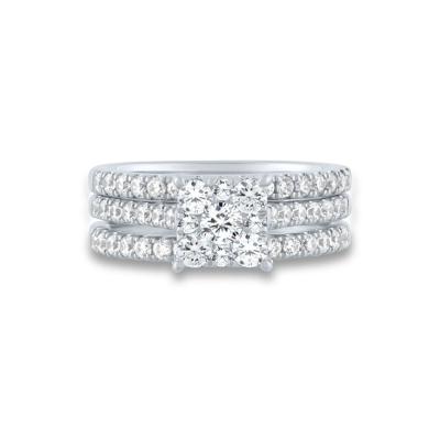 Diamond Composite Engagement Ring Set in 10K White Gold (1 1/2 ct. tw.)
