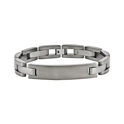 Men's Brushed ID Bracelet in Titanium