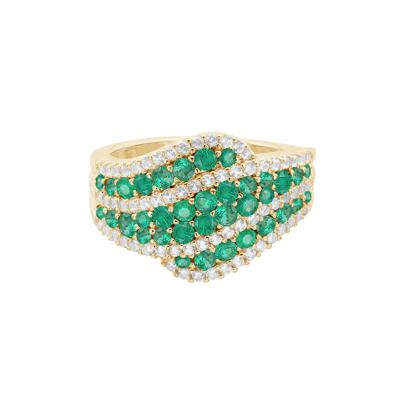 Emerald and Diamond Ring in 10K Yellow Gold (1/2 ct. tw.)