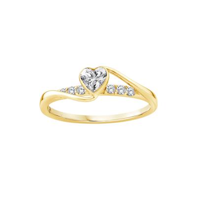 Diamond Heart Promise Ring in 10K Yelllow Gold (3/8 ct. tw.)