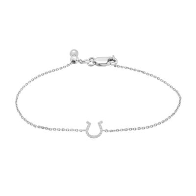 Lab-Created White Sapphire Horseshoe Bracelet in Sterling Silver