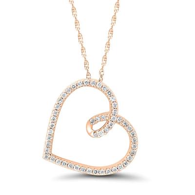 1/7 ct. tw. Diamond Heart Pendant in 10K Rose Gold