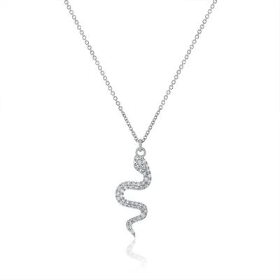 Diamond Snake Pendant in 14K White Gold (1/5 ct. tw.)