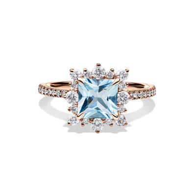 Kate Aquamarine & Diamond Engagement Ring in 14K Rose Gold (3/4 ct. tw.)