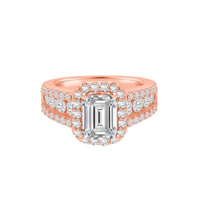 Lab Grown Diamond Halo Engagement Ring in 14K Rose Gold (3 1/2 ct. tw.)