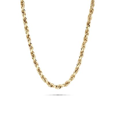 Solid Diamond-Cut Rope Chain in 14K Yellow Gold, 4.7MM, 22”
