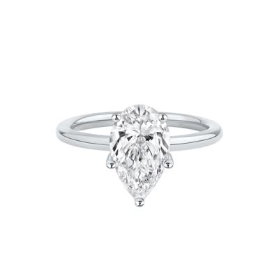 Lab Grown Diamond Pear-Shaped Solitaire Engagement Ring in Platinum (2 ct.)