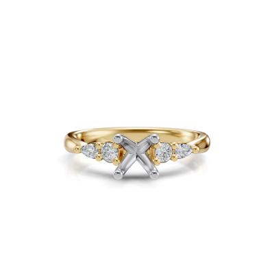 Diamond Semi-Mount Engagement Ring in 14K Yellow and White Gold (1/10 ct. tw.) (Setting Only)