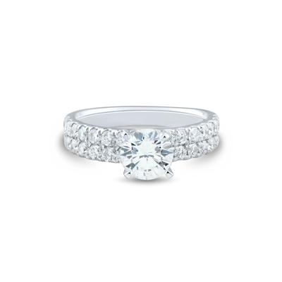1 ct. tw. Double Row Lab Grown Diamond Semi-Mount Engagement Ring