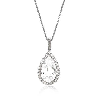 Lab Created White Sapphire Pendant in Sterling Silver