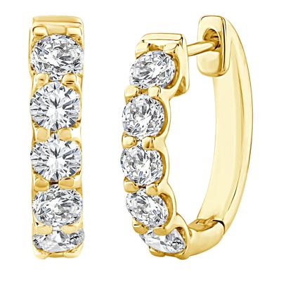 Lab Grown Diamond Hoop Earrings in 10K Yellow Gold (2 ct. tw.)