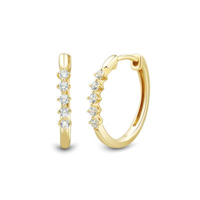 Diamond Huggie Hoop Earrings in 10K Yellow Gold (1/4 ct. tw.)