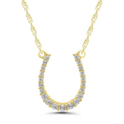 1/10 ct. tw. Diamond Horseshoe Necklace in 10K Yellow Gold