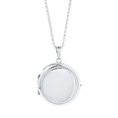 Round Photo Locket in Sterling Silver