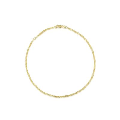 Singapore Chain Ankle Bracelet in 14K Yellow Gold