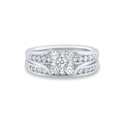 Composite Diamond Engagement Ring Set in 10K White Gold (1 ct. tw.)