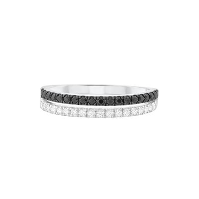 Black and White Diamond Ring in Sterling Silver (3/8 ct. tw.)