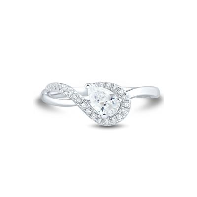 Lab Grown Diamond Pear-Shaped Ring in 10K White Gold (1/2 ct. tw.)