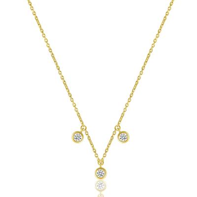 Dangle Bezel Diamond Station Necklace in 10K Yellow Gold (1/5 ct. tw.)