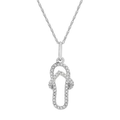Diamond Flip-Flop Pendant in 10K White Gold (1/10 ct. tw.)