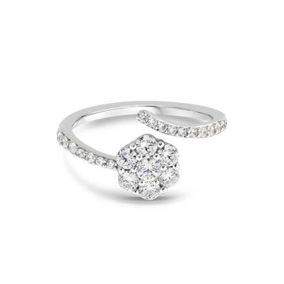 Lab Grown Diamond Bypass Ring in 10K White Gold (3/4 ct. tw.)