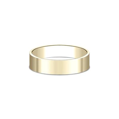 Flat Plain Wedding Band in 14K Yellow Gold, 6MM