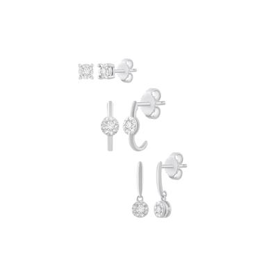 6-Pair Diamond Earring Set in Sterling Silver (1/4 ct. tw.)