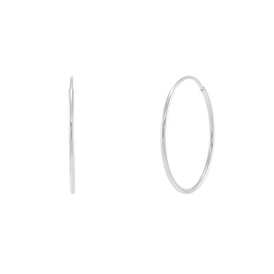 Endless Hoop Earrings in 14K White Gold, 16MM