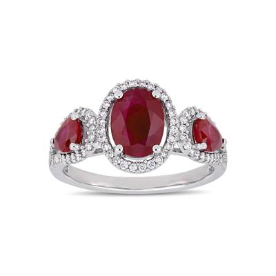 Ruby and Diamond Ring in 14K White Gold (1/3 ct. tw.)