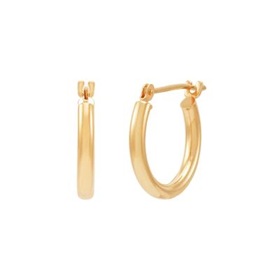 Round Polished Hoop Earrings in 14K Yellow Gold, 15MM