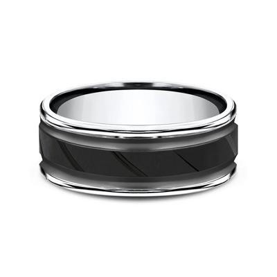 Men’s Black Ion-Plated Cobalt Wedding Band, 8MM