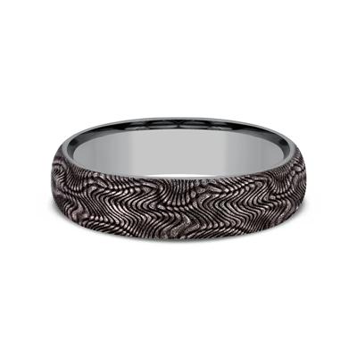 Men's Wedding Band with Snakeskin Pattern in Tantalum, 6mm