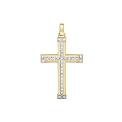 Men's 1/2 ct. tw. Diamond Cross Charm in 10K Yellow Gold