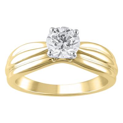 Pinched Semi-Mount Engagement Ring in 14K Gold (Setting Only)
