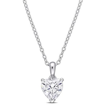 Moissanite Pendant Heart in Sterling Silver (1 ct. dew)