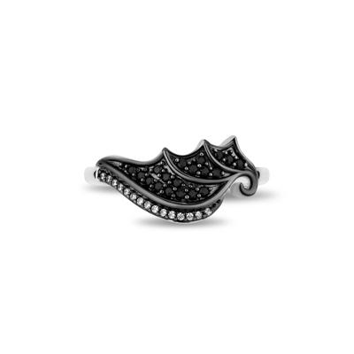 Maleficent Black Diamond & Diamond Ring in Sterling Silver