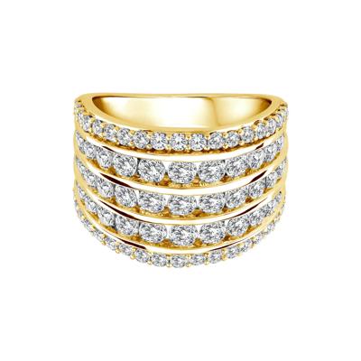 Lab Grown Diamond Five-Row Anniversary Band in 10K Yellow Gold (3 ct. tw.)