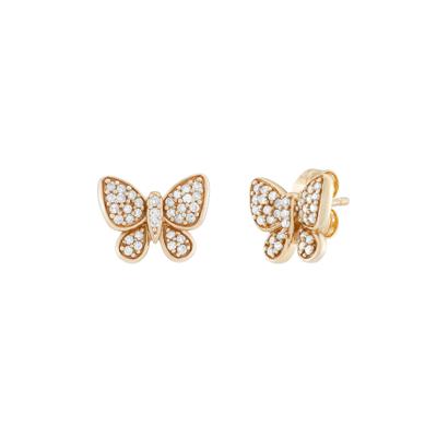 Diamond Butterfly Stud Earrings in 10K Rose Gold (1/5 ct. tw.)