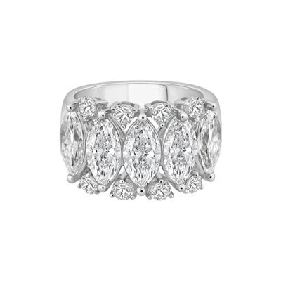 Lab Grown Marquise and Round Diamond Band in 14K White Gold (5 3/4 ct. tw.)
