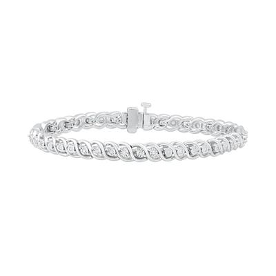 Diamond S-Link Bracelet in Sterling Silver (1/4 ct. tw.)